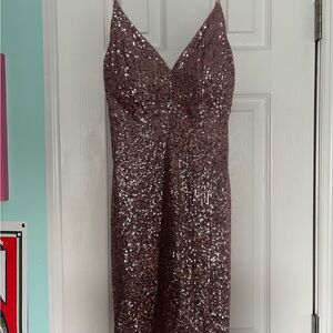 Honey and Rosie Sequin Mini Dress in Pink